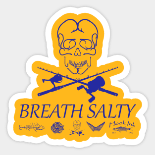 Fish hook skull Breath Salty Sticker